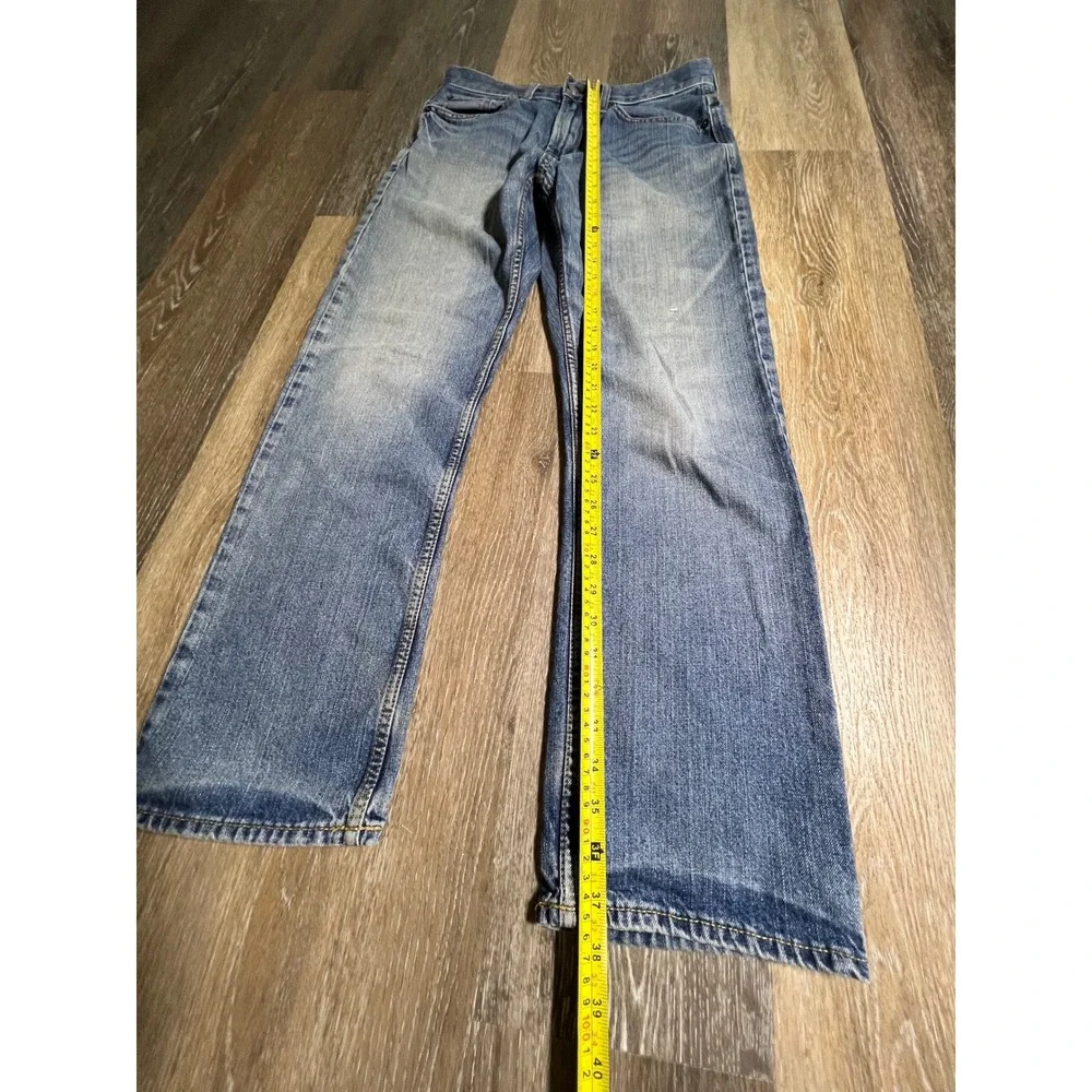 American Eagle Relaxed Straight Jeans Mens 29x30 Blue Good Distressed Denim - Picture 7 of 8